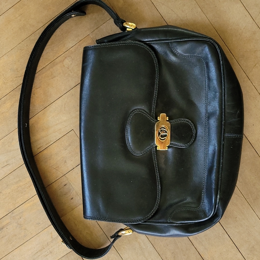 Vintage Mark Cross Black Leather Bag